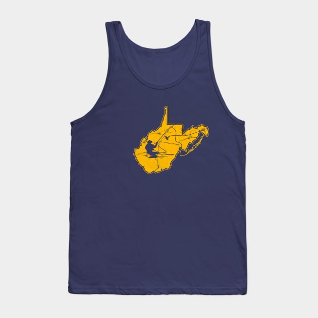 West Virginia Mountain Gold and Blue Fly Fishing Fish WV Tank Top by TeeCreations